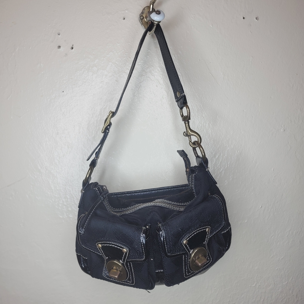 Coach Legacy 65th Anniversary Collection Black Leather Front Turnlock Pocket